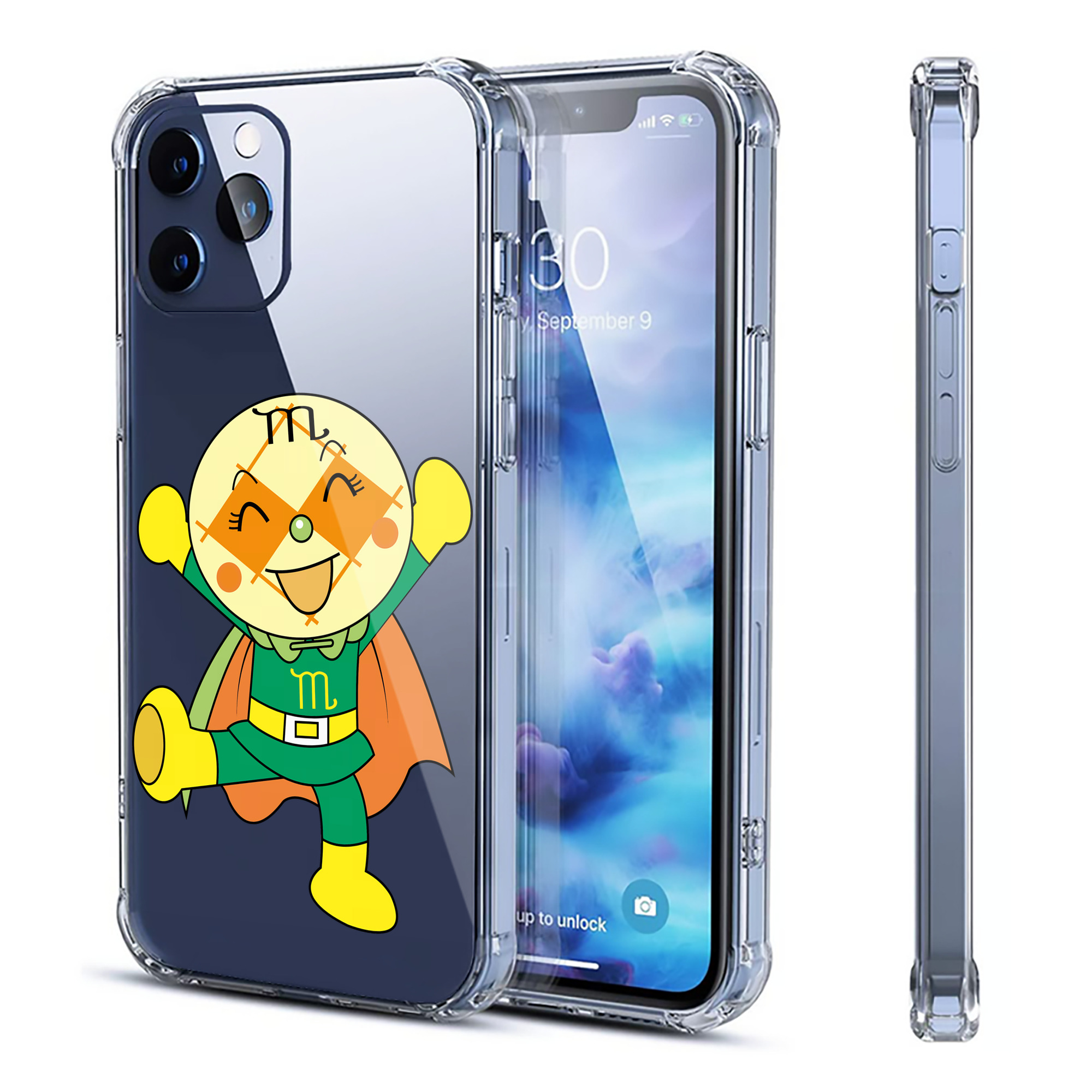 （画像用） アンパンマン Anpanman 【iPhone 12シリーズ対応】透明スマホケース（クリアソフトケース）